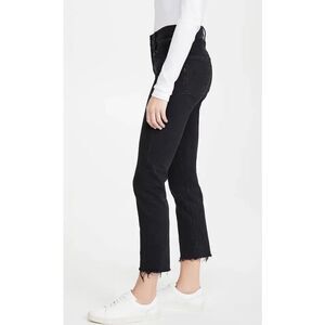 Mother The Scrapper Cuff Ankle Fray Who's Sorry Now Jeans in Black Sz 26